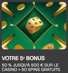 Uspin Casino bonus cinquième dépôt